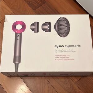 Dyson Supersonic Hair Dryer with Attachments - Pink and Silver